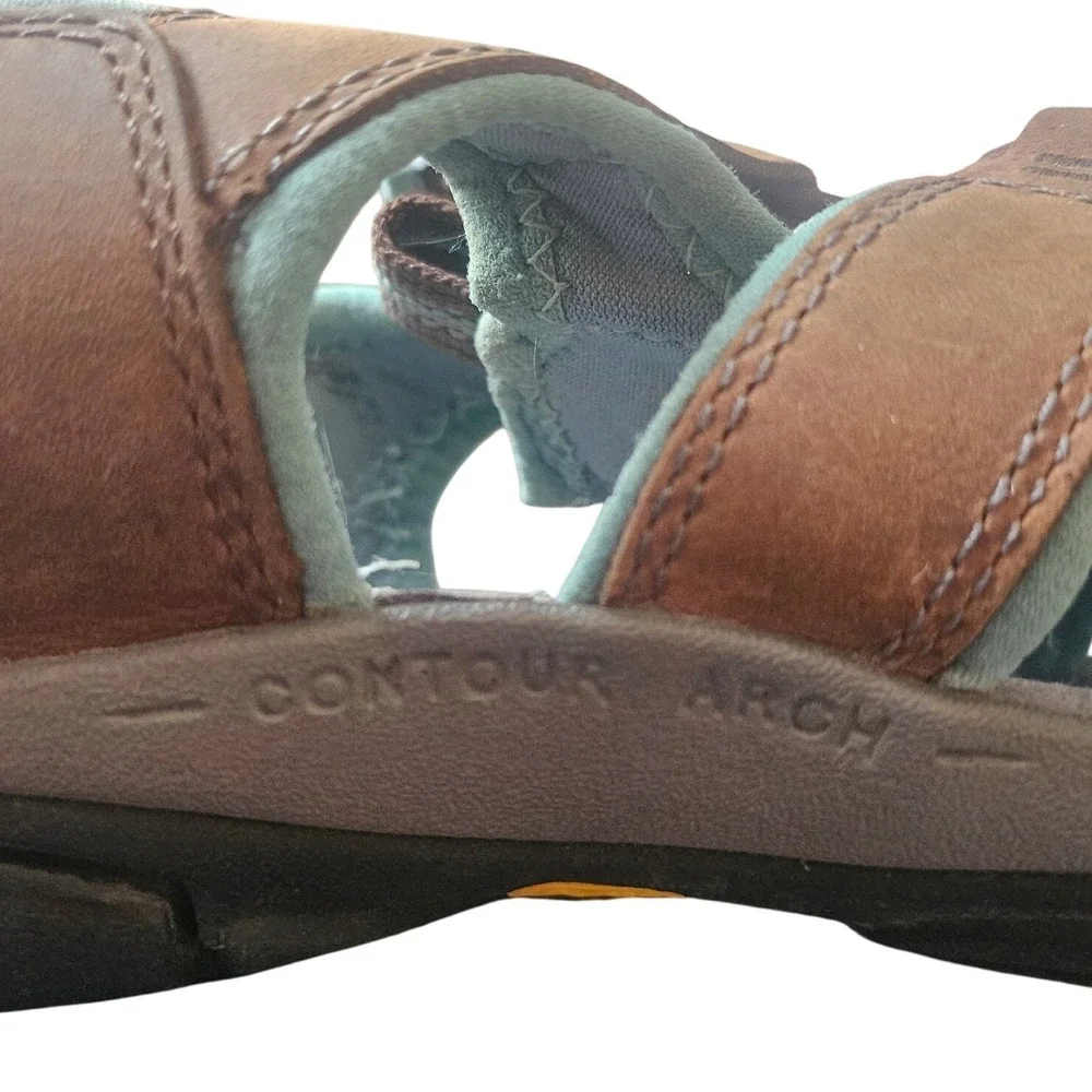 KEEN CNX Waterproof Leather Hiking Sandals Women Size 10 Brown Outdoor Gorpcore